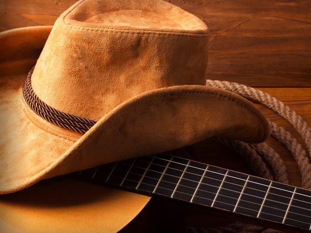 Country music background with guitar
